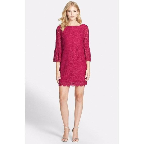 Cynthia Steffe Bell Sleeve Lace Shift Dress 10 NEW - Picture 2 of 3